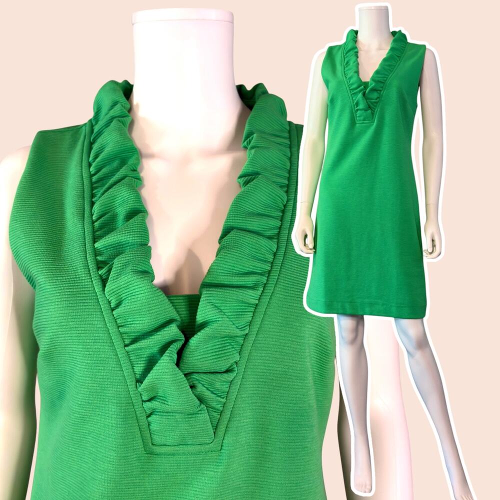 Lilly Pulitzer Tisbury Shift Dress Fauna Green Ribbed Knit Size Medium Preppy